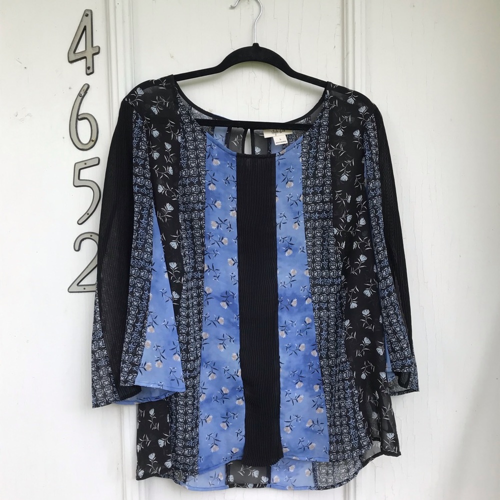 Style & Co Patchwork Floral Blouse